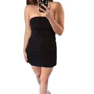 Song of style  revolve posh spice Black Strapless Dress mini sz small